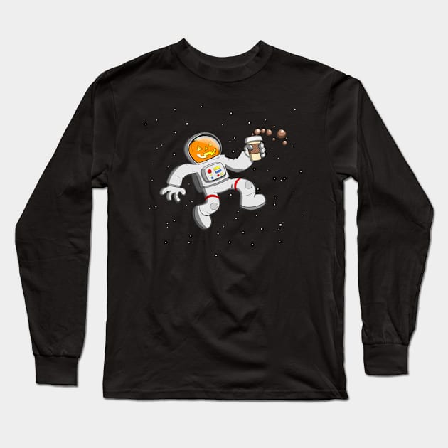 Pumpkin Space Latte Long Sleeve T-Shirt by skullpizza